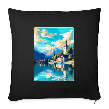 St Wolfgang Austria Vintage Travel Poster Souvenir - Sofa pillowcase 17,3'' x 17,3'' (45 x 45 cm) - black - Front