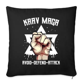 Krav Maga - Housse de coussin décorative 45 x 45 cm - noir - Devant