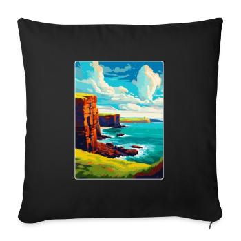 Orkneyinseln Schottland Großbritannien Reise Poster Souvenir - Sofakissenbezug 45 x 45 cm - Schwarz - Vorne