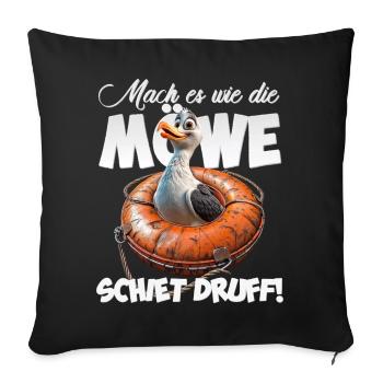 Freche Möwe #lovely toons - Sofakissenbezug 45 x 45 cm - Schwarz - Vorne