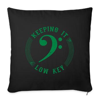 Bass Clef Green - Symbole Musical Vintage - Housse de coussin décorative 45 x 45 cm - noir - Devant