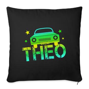 Theo Namenstag Theo - Sofakissenbezug 45 x 45 cm - Schwarz - Vorne