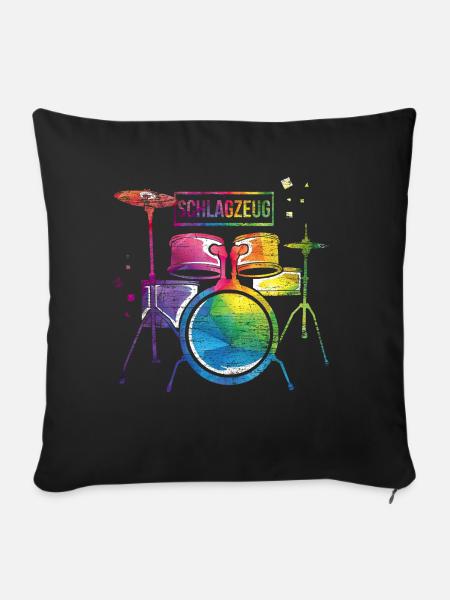 Rhythmischer Schlagzeuger Liveauftritt - Sofakissenbezug 45 x 45 cm - Schwarz