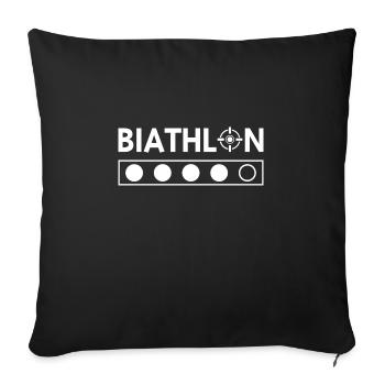 Biathlon T-shirt - Sofakissenbezug 45 x 45 cm - Schwarz - Vorne