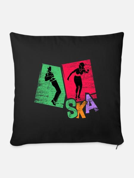 Grooviger Ska Trompetensound - Sofakissenbezug 45 x 45 cm - Schwarz