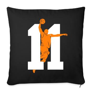 NUMBER 11 BASKETBALL 11TH BIRTHDAY - Sofa pillowcase 17,3'' x 17,3'' (45 x 45 cm) - black - Front