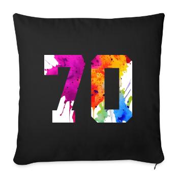 NUMMER 70 JAHRE ALT 70. GEBURTSTAG - Sofakissenbezug 45 x 45 cm - Schwarz - Vorne