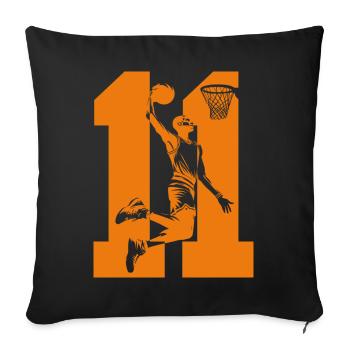 NUMBER 11 BASKETBALL 11TH BIRTHDAY - Sofa pillowcase 17,3'' x 17,3'' (45 x 45 cm) - black - Front