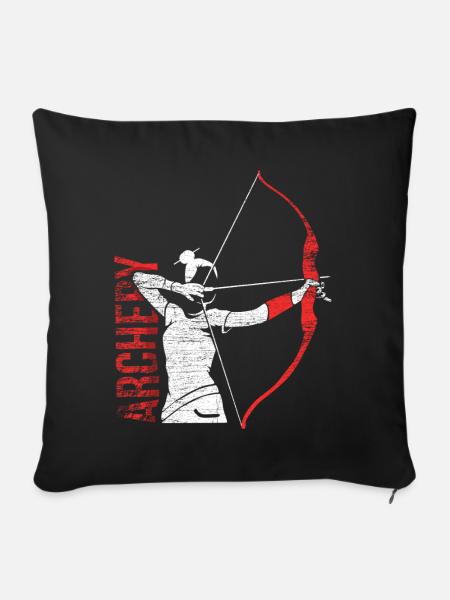 Spannender Bogenschütze Bogenparcours - Sofakissenbezug 45 x 45 cm - Schwarz
