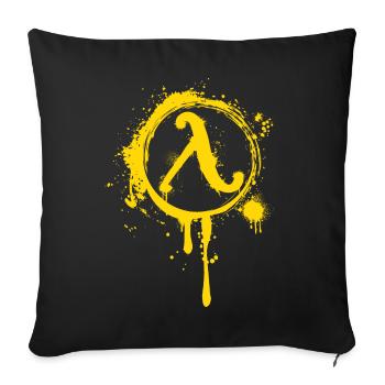 Halbwertszeit Widerstand Lambda-Symbol - Sofakissenbezug 45 x 45 cm - Schwarz - Vorne