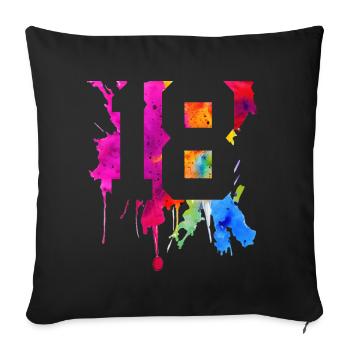 18 JAHRE 18. GEBURTSTAG - Sofakissenbezug 45 x 45 cm - Schwarz - Vorne