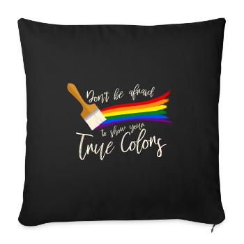 Gay Pride - Sofa pillowcase 17,3'' x 17,3'' (45 x 45 cm) - black - Front