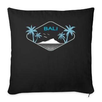 Souvenir rétro de l’écusson de Bali Palm Island à Ubud - Housse de coussin décorative 45 x 45 cm - noir - Devant