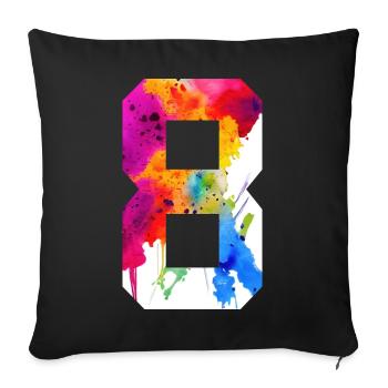 NUMBER 8 YEARS OLD 8TH BIRTHDAY - Sofa pillowcase 17,3'' x 17,3'' (45 x 45 cm) - black - Front