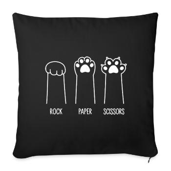Roche Papier Ciseaux - Housse de coussin décorative 45 x 45 cm - noir - Devant