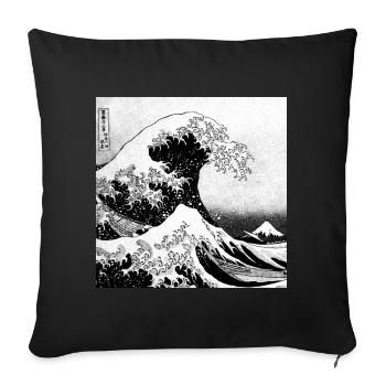 Japanische Welle Kanagawa Style bd - Sofakissenbezug 45 x 45 cm - Schwarz - Vorne