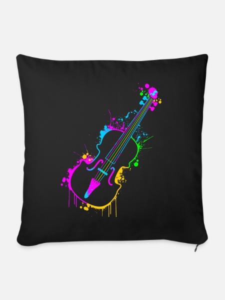 Violine - Sofakissenbezug 45 x 45 cm - Schwarz