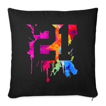 21 JAHRE 21. GEBURTSTAG - Sofakissenbezug 45 x 45 cm - Schwarz - Vorne