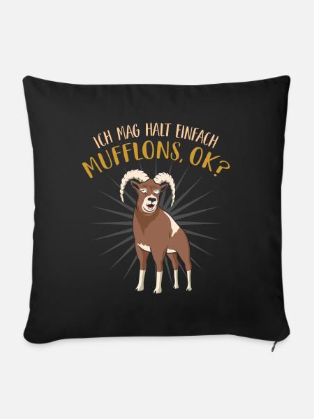 Mufflon - Sofakissenbezug 45 x 45 cm - Schwarz