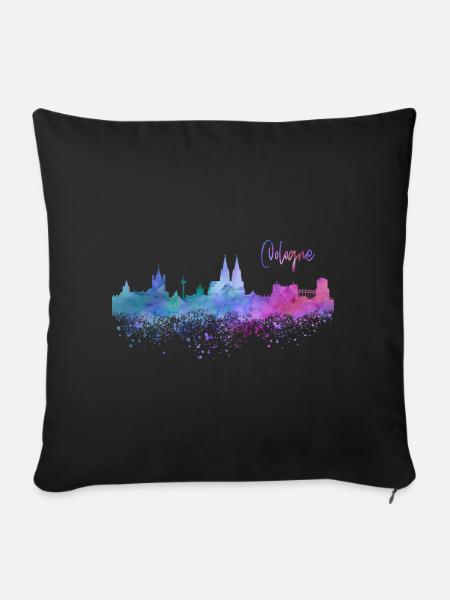Köln Skyline - Sofakissenbezug 45 x 45 cm - Schwarz