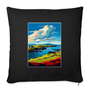 Isle Of Islay Scotland Uk Travel Poster Souvenir - Sofa pillowcase 17,3'' x 17,3'' (45 x 45 cm) - black - Front