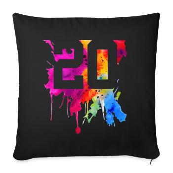 20 JAHRE 20. GEBURTSTAG - Sofakissenbezug 45 x 45 cm - Schwarz - Vorne