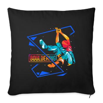 Waghalsiger Boulderer Kletterhalle - Sofakissenbezug 45 x 45 cm - Schwarz - Vorne