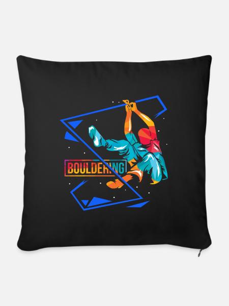 Waghalsiger Boulderer Kletterhalle - Sofakissenbezug 45 x 45 cm - Schwarz