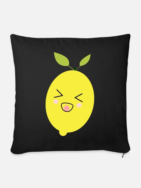Grumpy Zitrone Geschenk Sauer Macht Mürrisch - Sofakissenbezug 45 x 45 cm - Schwarz