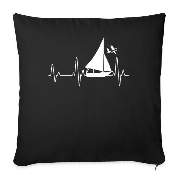 navigation à voile - Housse de coussin décorative 45 x 45 cm - noir - Devant