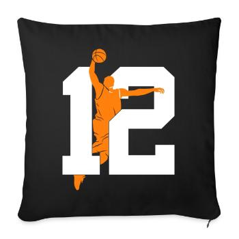 NUMMER 12 BASKETBALL 12. GEBURTSTAG - Sofakissenbezug 45 x 45 cm - Schwarz - Vorne