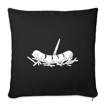 French fries currywurst - Sofa pillowcase 17,3'' x 17,3'' (45 x 45 cm) - black - Front