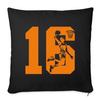 NUMBER 16 BASKETBALL 16TH BIRTHDAY - Sofa pillowcase 17,3'' x 17,3'' (45 x 45 cm) - black - Front