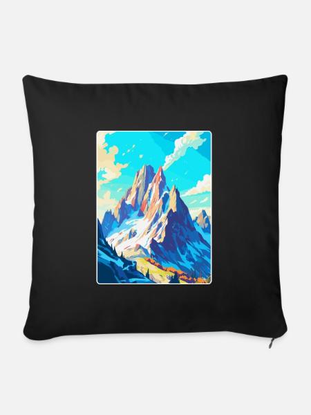 Dachstein Österreich Vintage Reiseplakat Souvenir - Sofakissenbezug 45 x 45 cm - Schwarz