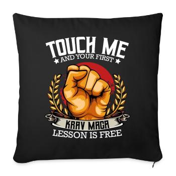 Krav Maga - Housse de coussin décorative 45 x 45 cm - noir - Devant