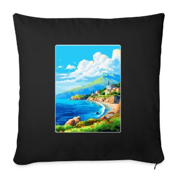 Mani Halbinsel Griechenland Vintage Reiseposter WPA - Sofakissenbezug 45 x 45 cm - Schwarz - Vorne