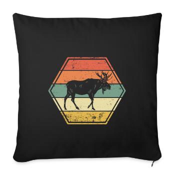 Elch Skandinavien - Sofakissenbezug 45 x 45 cm - Schwarz - Vorne