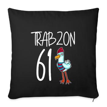 Trabzon 61 Turkey city - Sofa pillowcase 17,3'' x 17,3'' (45 x 45 cm) - black - Front