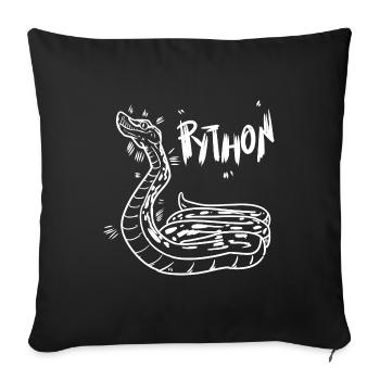 Anmutige Python Terrarienfreund - Sofakissenbezug 45 x 45 cm - Schwarz - Vorne