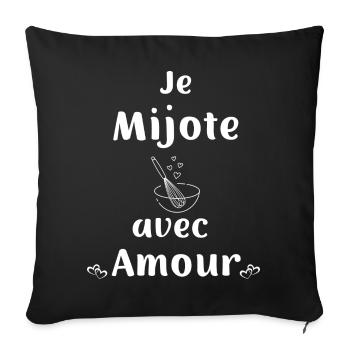 KITCHEN APRON I SIMMER WITH LOVE - Sofa pillowcase 17,3'' x 17,3'' (45 x 45 cm) - black - Front