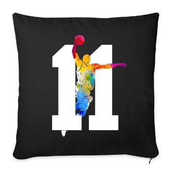 NUMBER 11 BASKETBALL 11TH BIRTHDAY - Sofa pillowcase 17,3'' x 17,3'' (45 x 45 cm) - black - Front