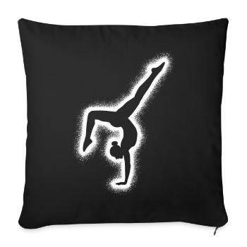 Turnerin Gymnastik Handstand Mädchen Kinder Turnen - Sofakissenbezug 45 x 45 cm - Schwarz - Vorne