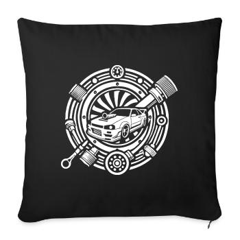 Car Tuning Logo - Sofa pillowcase 17,3'' x 17,3'' (45 x 45 cm) - black - Front