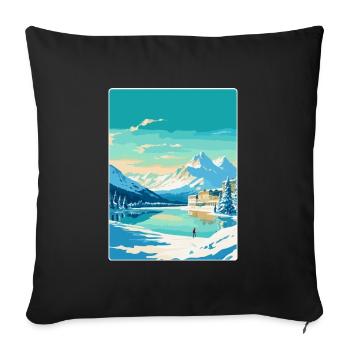St Moritz Switzerland Vintage Travel Poster WPA - Sofa pillowcase 17,3'' x 17,3'' (45 x 45 cm) - black - Front