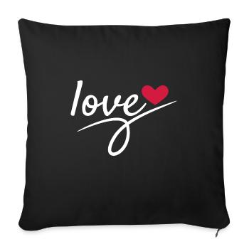 Liebe Valentinstag Romantisch - Sofakissenbezug 45 x 45 cm - Schwarz - Vorne