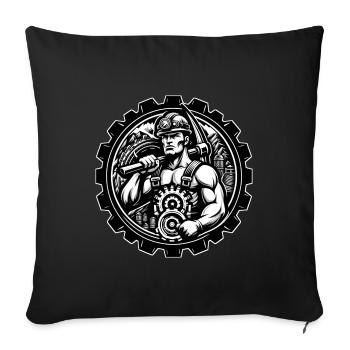 Miner Logo - Sofa pillowcase 17,3'' x 17,3'' (45 x 45 cm) - black - Front