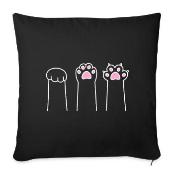 Cat Paw Game Cat Paws Stone Paper Scissors - Housse de coussin décorative 45 x 45 cm - noir - Devant
