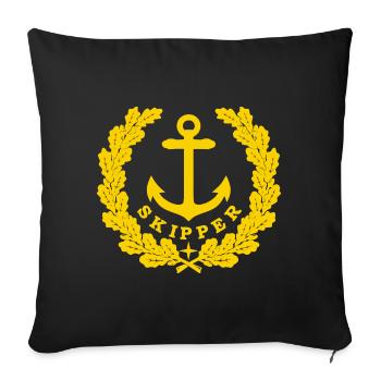 Skipper Anchor Logo or - Housse de coussin décorative 45 x 45 cm - noir - Devant