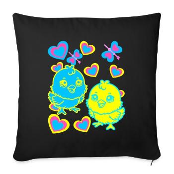 Küken Ostern Kind Kinder - Sofakissenbezug 45 x 45 cm - Schwarz - Vorne