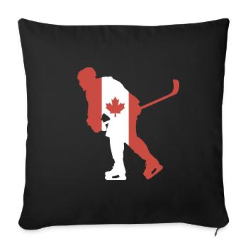 Hockeyspieler Kanada Flagge - Sofakissenbezug 45 x 45 cm - Schwarz - Vorne